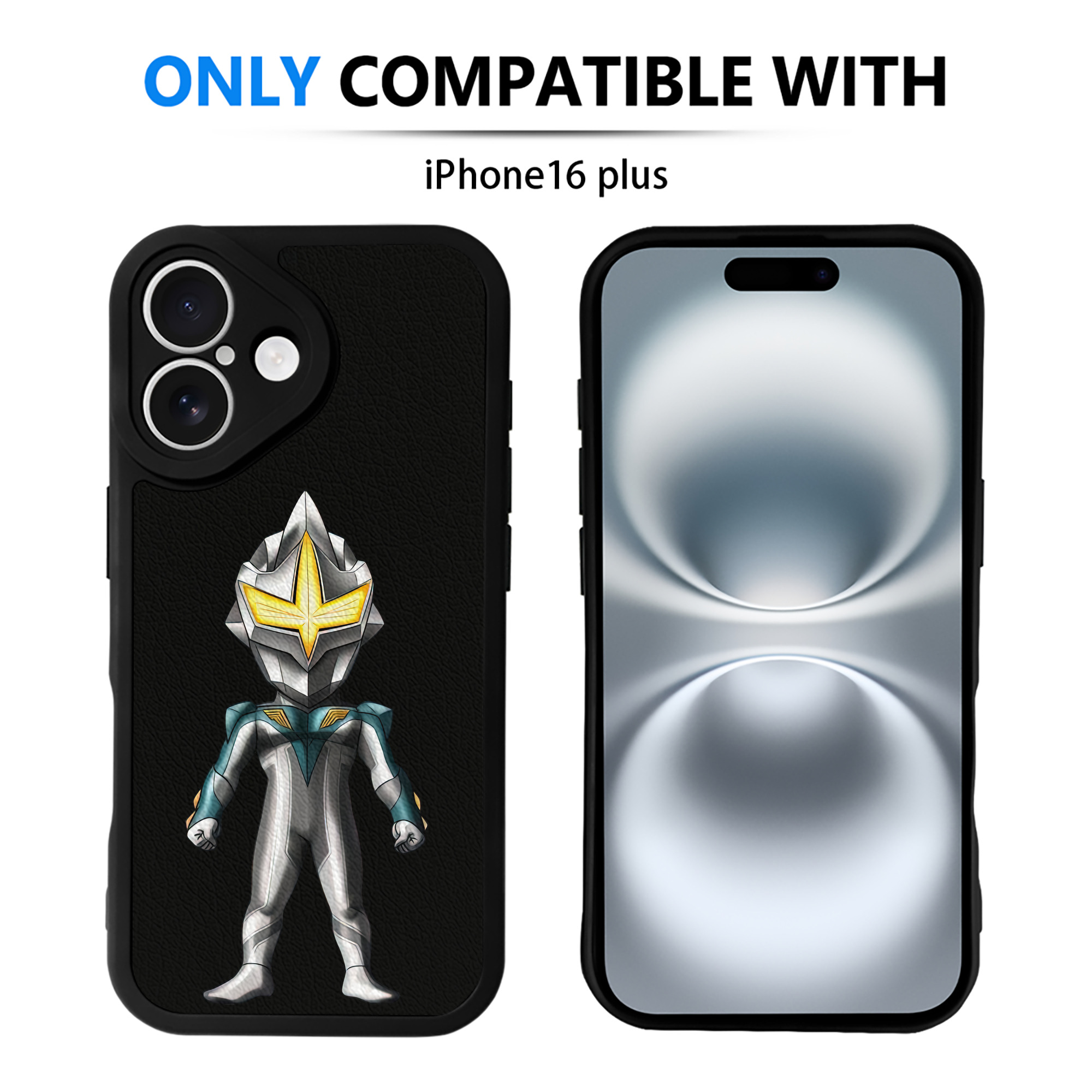 （画像用） ウルトラマン Ultraman 【iPhone 16シリーズ対応】シリコンスマホケース（レザー調） 材質：シリコン
